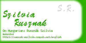szilvia rusznak business card