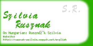 szilvia rusznak business card